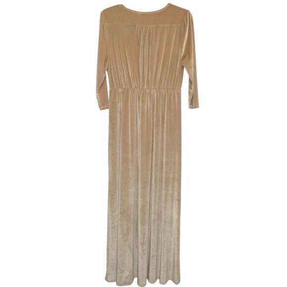 Baltic Born Sofia Champagne Velvet Maxi Dress Womens L Formal Wedding Holiday - Picture 5 of 10
